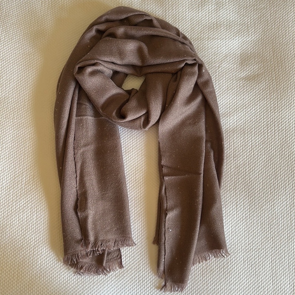 Brunello Cucinelli Prune Sequin Scarf